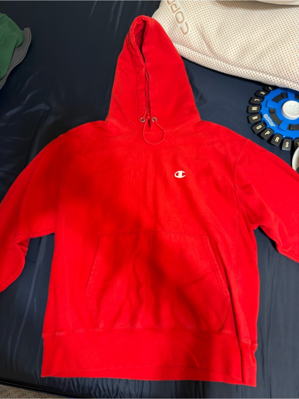 Champion Men's Red Hooded Sweatshirt